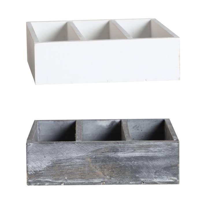 B&B - Wholesale Decorative Tray - Tray, Made of Poplar Wood, In White Color, 16X15X4cm0