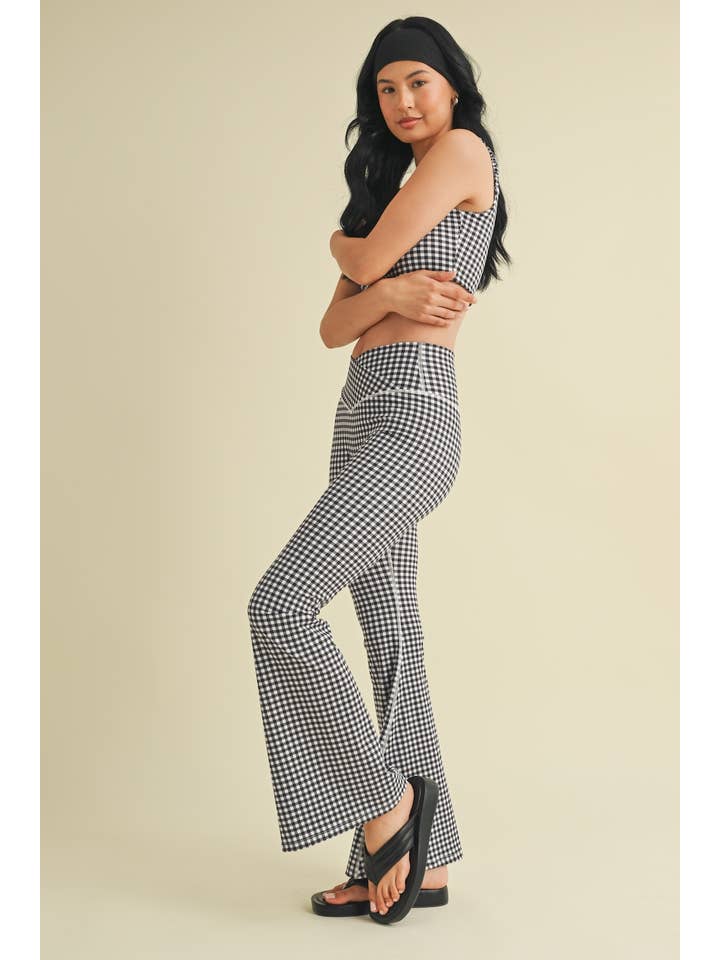 KIMBERLY C - Wholesale Sports Bra - Women's - Gingham Print Ruched Bra Top53