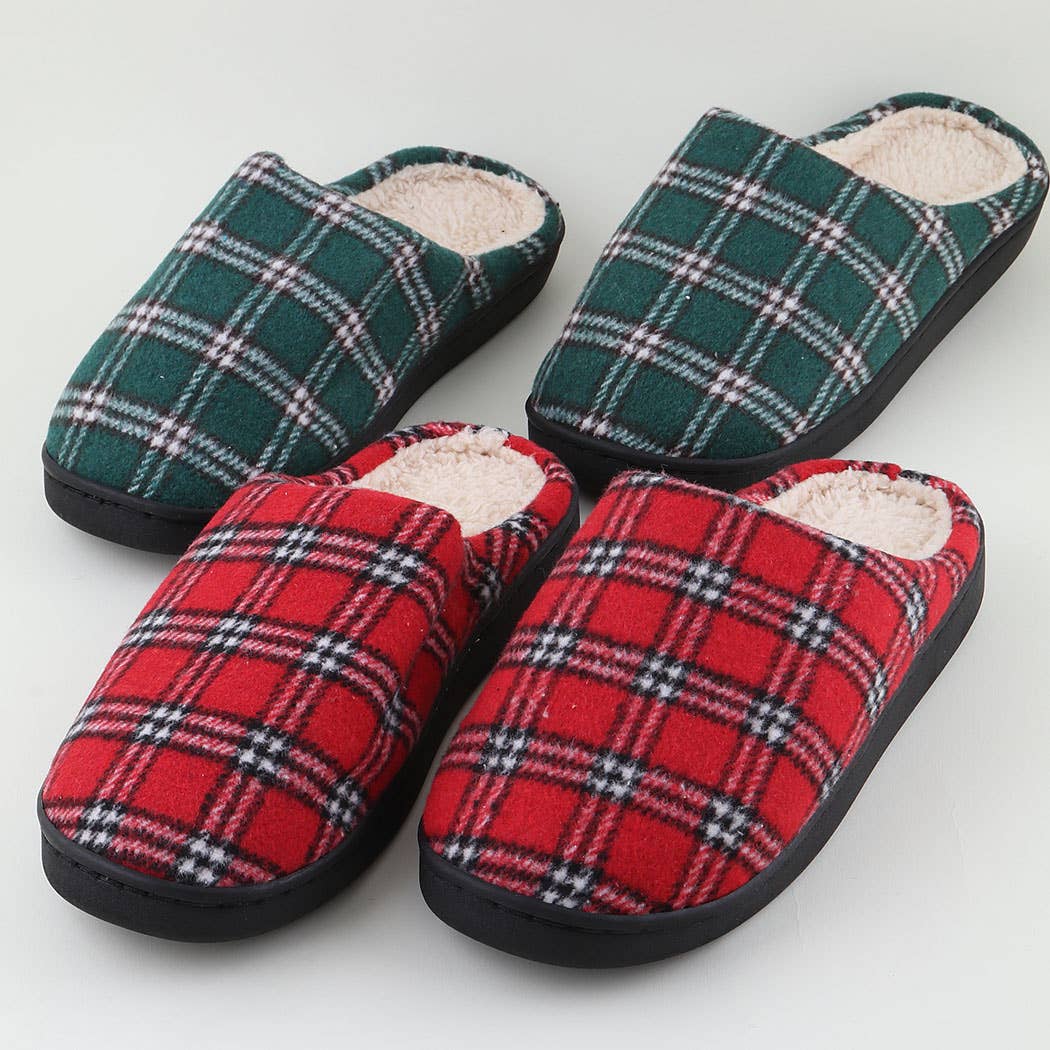 3AM BY H&D ACCESSORIES - Wholesale Slippers - Women's -  Cozy Plaid Slippers2