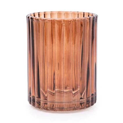 Amber Glass Bathroom Tumbler 10cm 6PK for wholesale by Candlelight Products Ltd