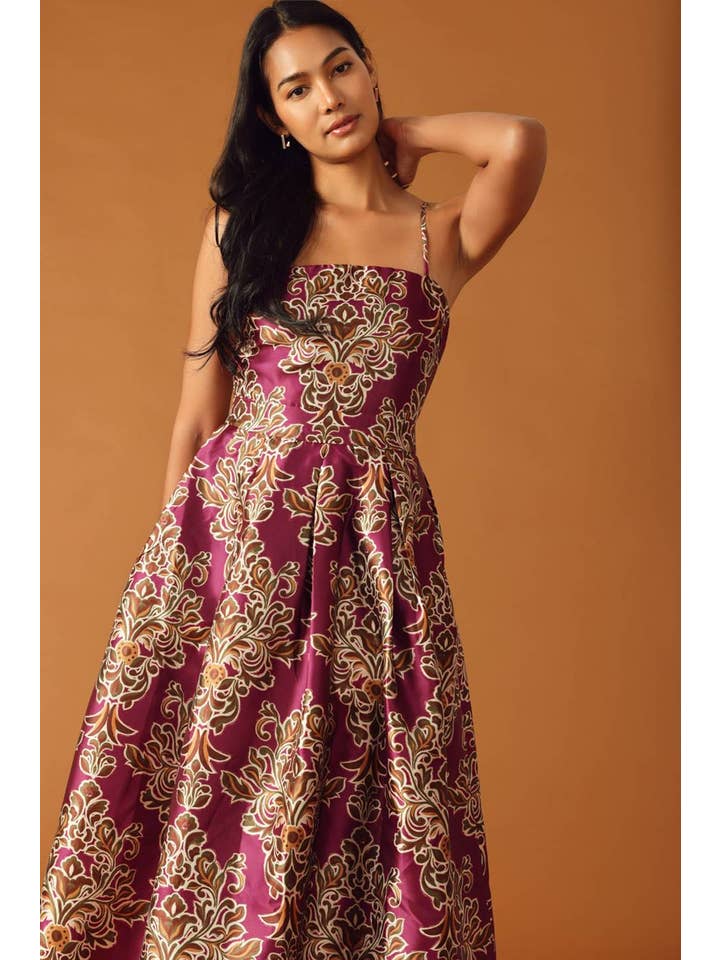 BERRY A printed woven midi dress - ID21702 for wholesale on Faire