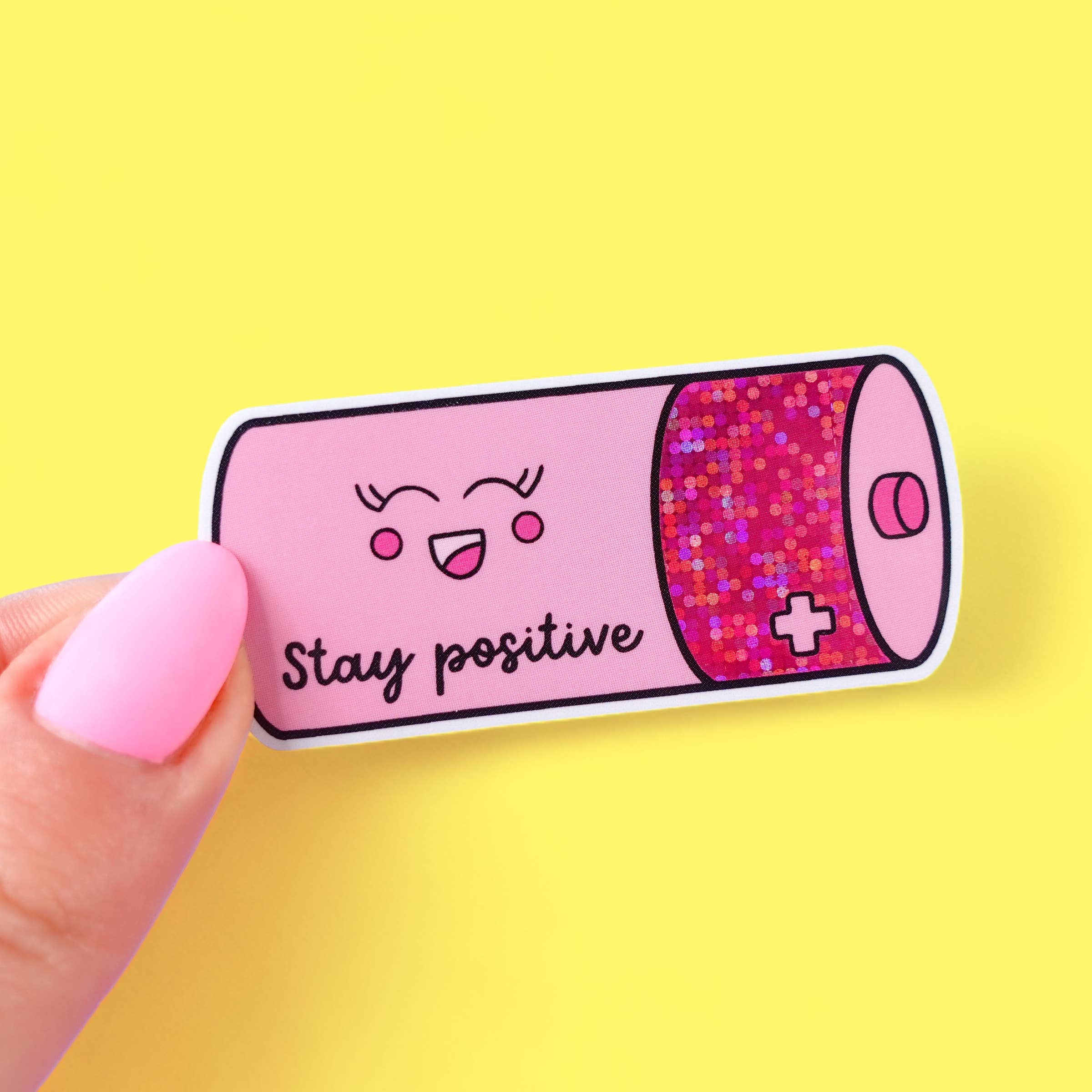 Sunshine Lane - Wholesale Sticker - Stay Positive Glitter Sticker