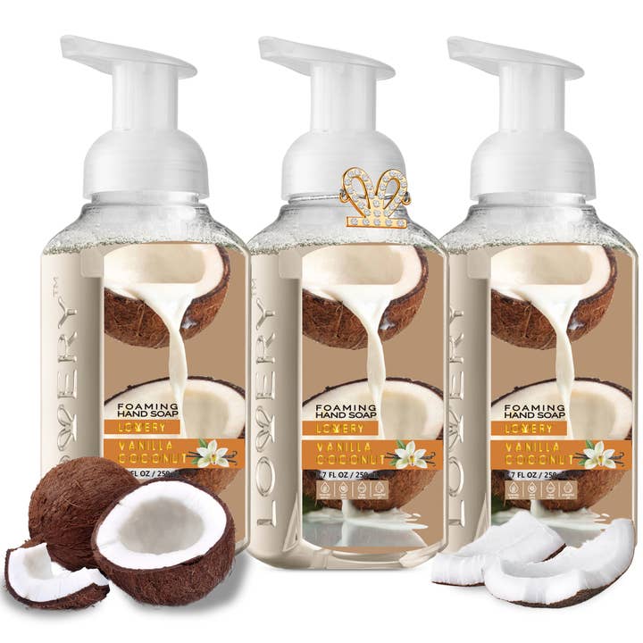 Lovery – wholesale Hand soap/wash – Vanilla Coconut Hand Foaming Soap - 3pc Moisturizing Wash