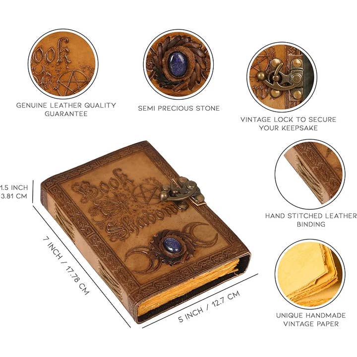 Mitansh handicrafts - Wholesale Journal/Diary - Book of Shadows Grimoire Journal - 200 Pages Antique Deckle