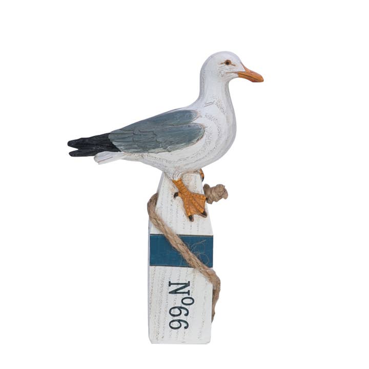 Beachcombers - Wholesale Decorative Figurine - Seagull On Buoy With Rope Decorative Figurine
