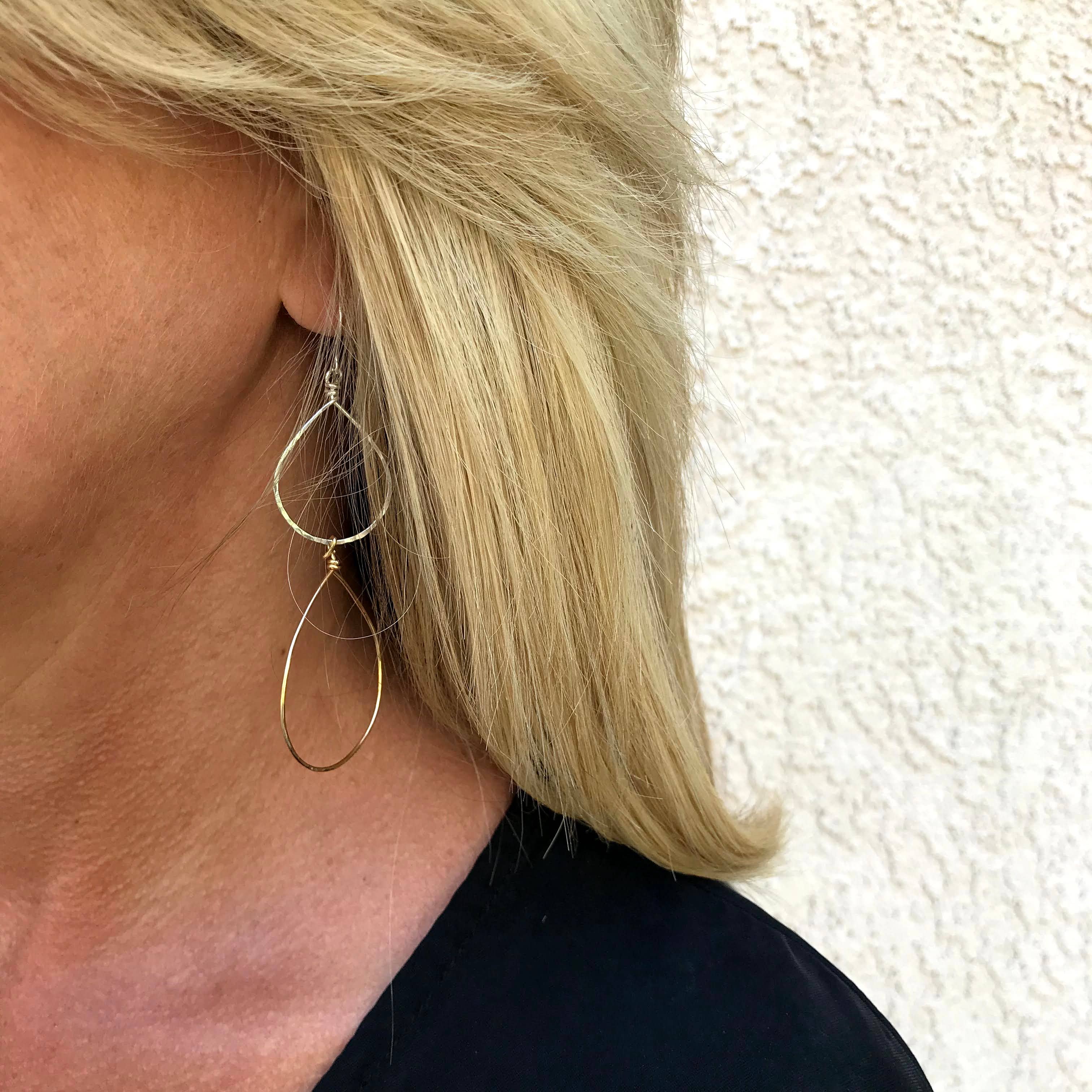 Beth Jewelry - Wholesale Dangle Earrings - Double Teardrop Earrings - Gold1