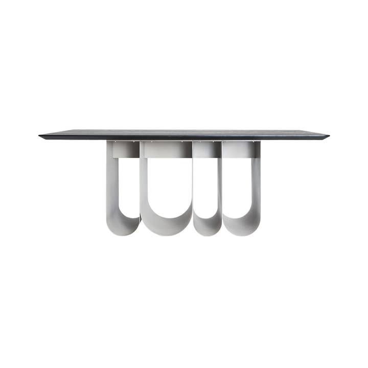 Mesa de jantar Arqa contemporânea em madeira DM castanha por atacado de Kodu Home Design