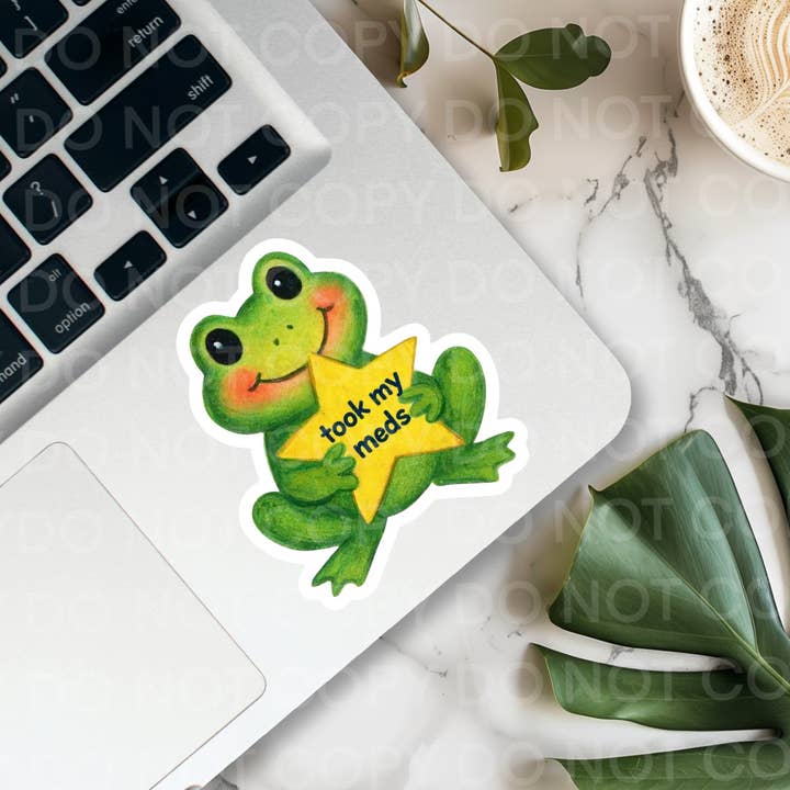 Took My Meds Gold Star Funny Sticker for wholesale by Ace the Pitmatian Co