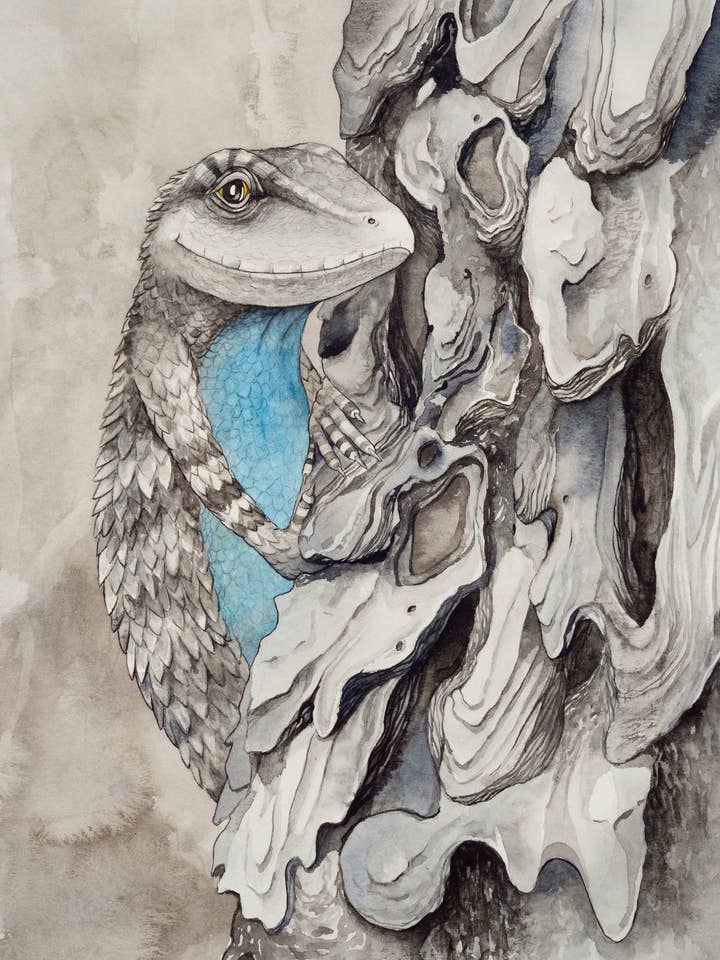 Eastern Fence Lizard Long Leaf Pine Giclee Print for wholesale by Katie Crawford Art