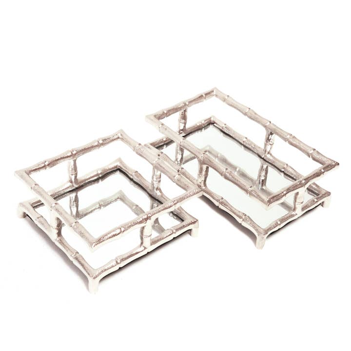 8 Oak Lane - Wholesale Napkin Holder - Silver Bamboo Guest Towel Tray