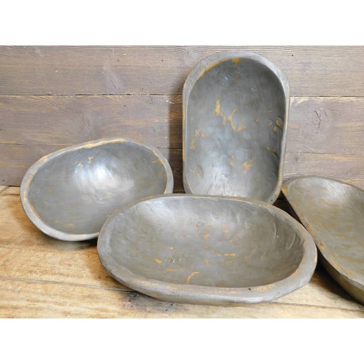 My Amigos Imports – wholesale Decorative plate/dish/bowl – CLEARANCE-Valero Wooden Dough Bowl-ER-Batea-Slate Grey-$152