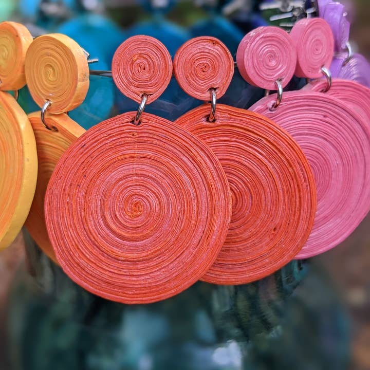 Lumago Designs - Wholesale Stud/Post Earrings - RC round paper bead stud earrings Case4