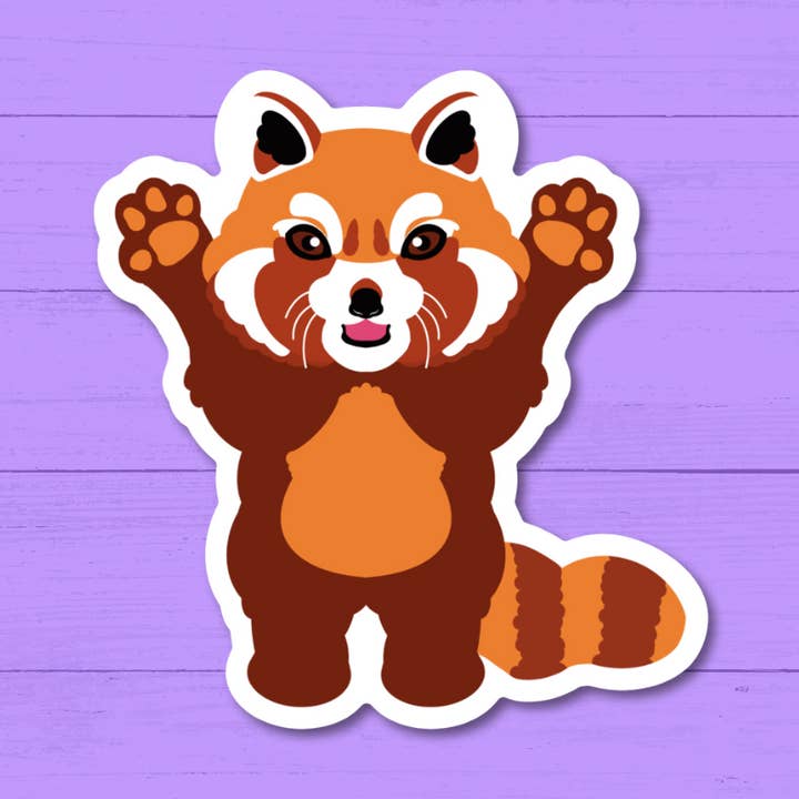 Rode Panda vinyl sticker voor wholesale door The Frog Shop