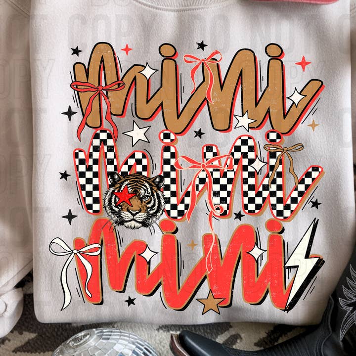 Mini Tigre Apilado Con Lazos Transferencia DTF para venta al por mayor de K and M Designs