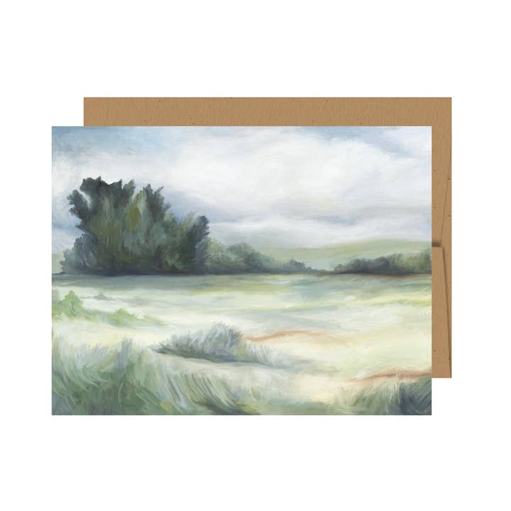 Freedom Field landscape Everyday Blank Greeting Card for wholesale by Jessica Frasz Studio