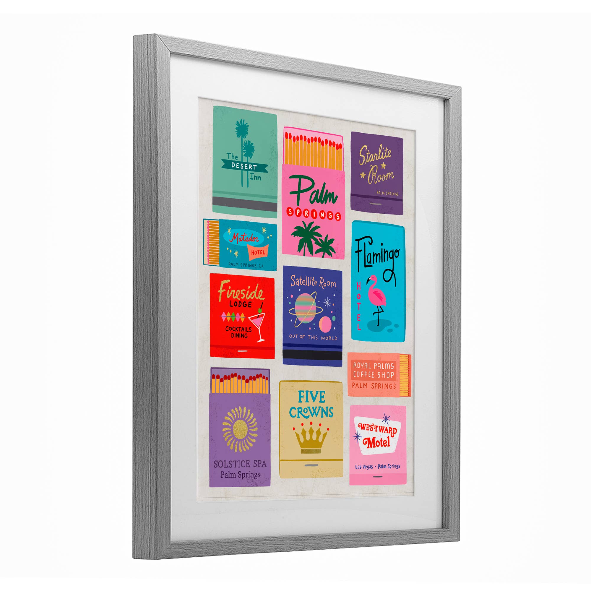 Stupell Industries - Wholesale Wall Sign - Retro Glam Matchbooks - Print Under Glass Wall Art9