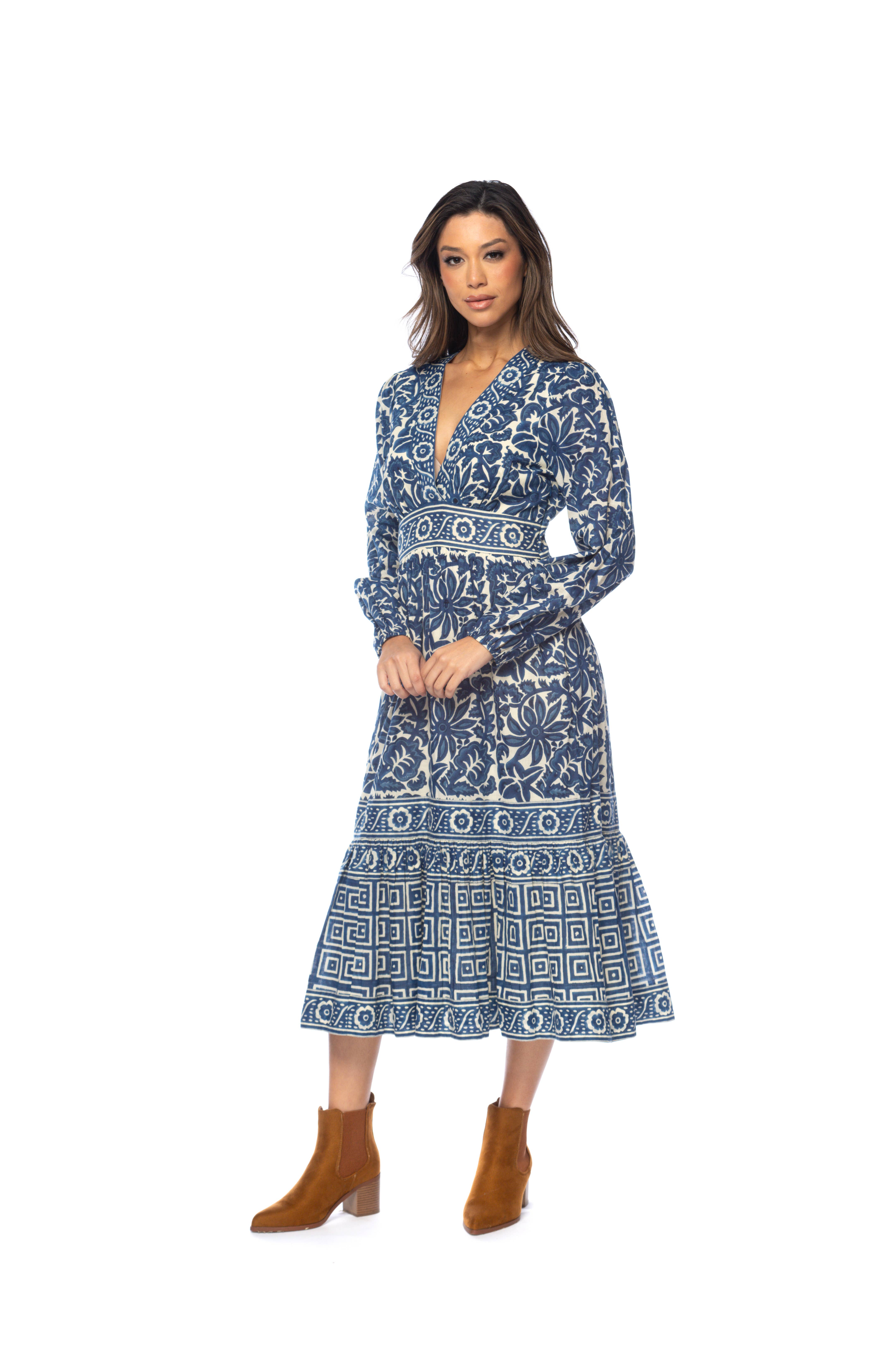 Navy Kasumi Flowy Dress for wholesale on Faire1
