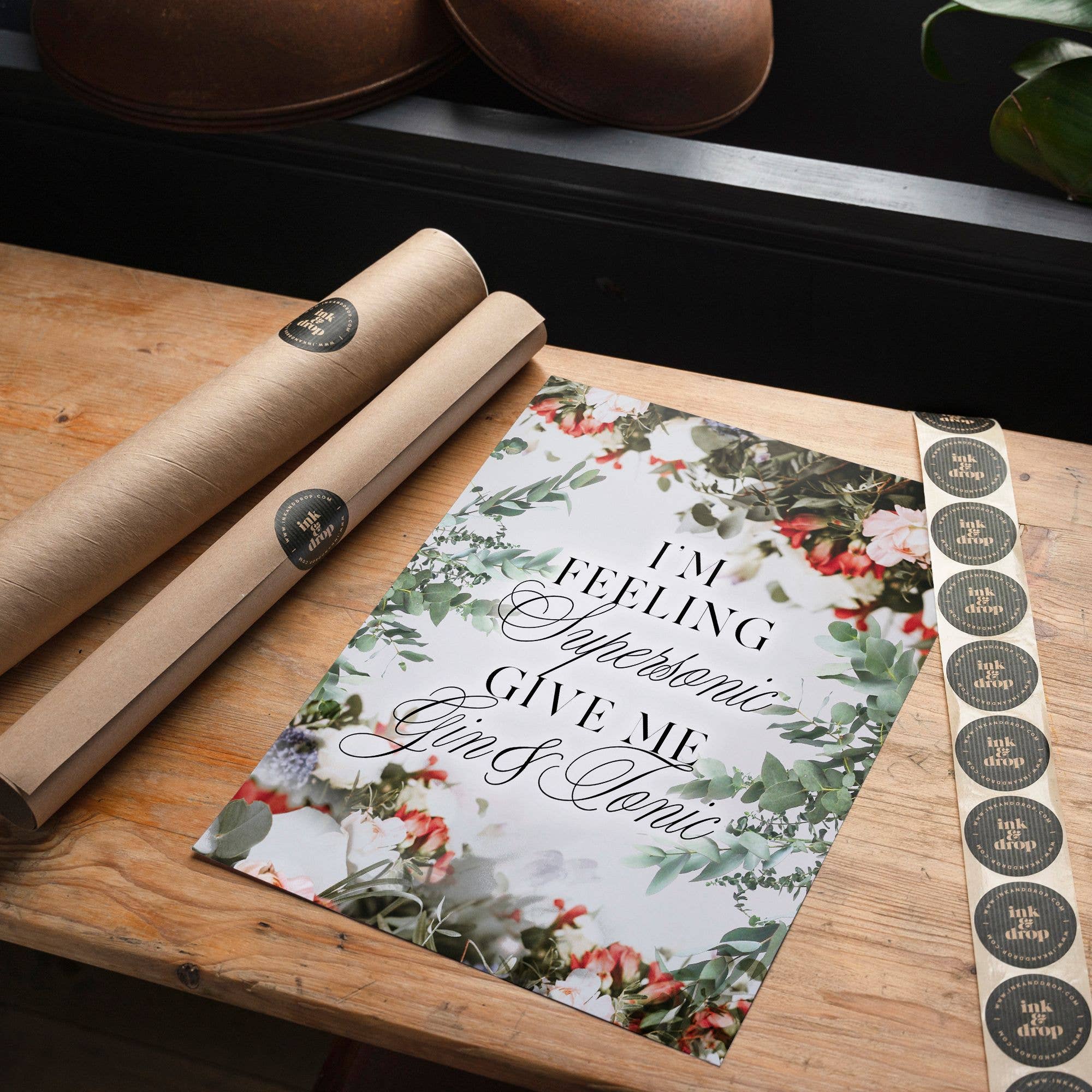 Ink & Drop – wholesale Art print – Supersonic Gin & Tonic Lyrics Print5