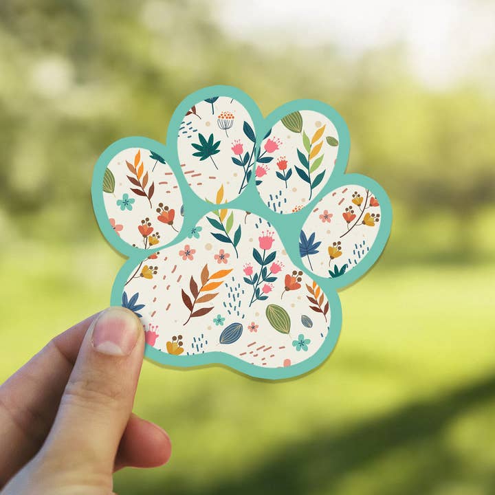 Floral Dog Paw Sticker | Must Love Dogs Sticker for wholesale by Heirloom Ink