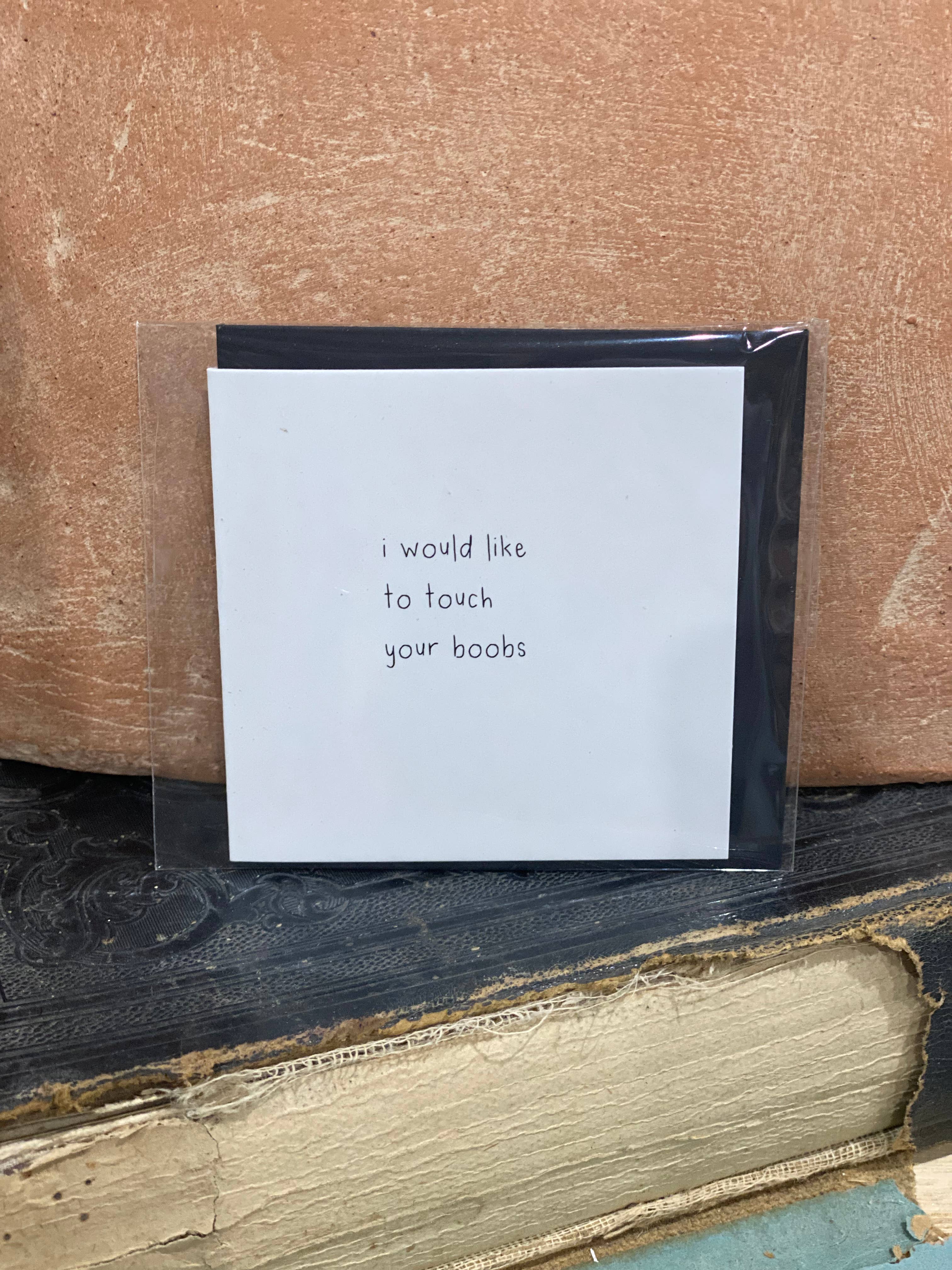 Crooked Halo - Vendita all'ingrosso Biglietti d'amore - Mini Card Tocca il tuo seno0