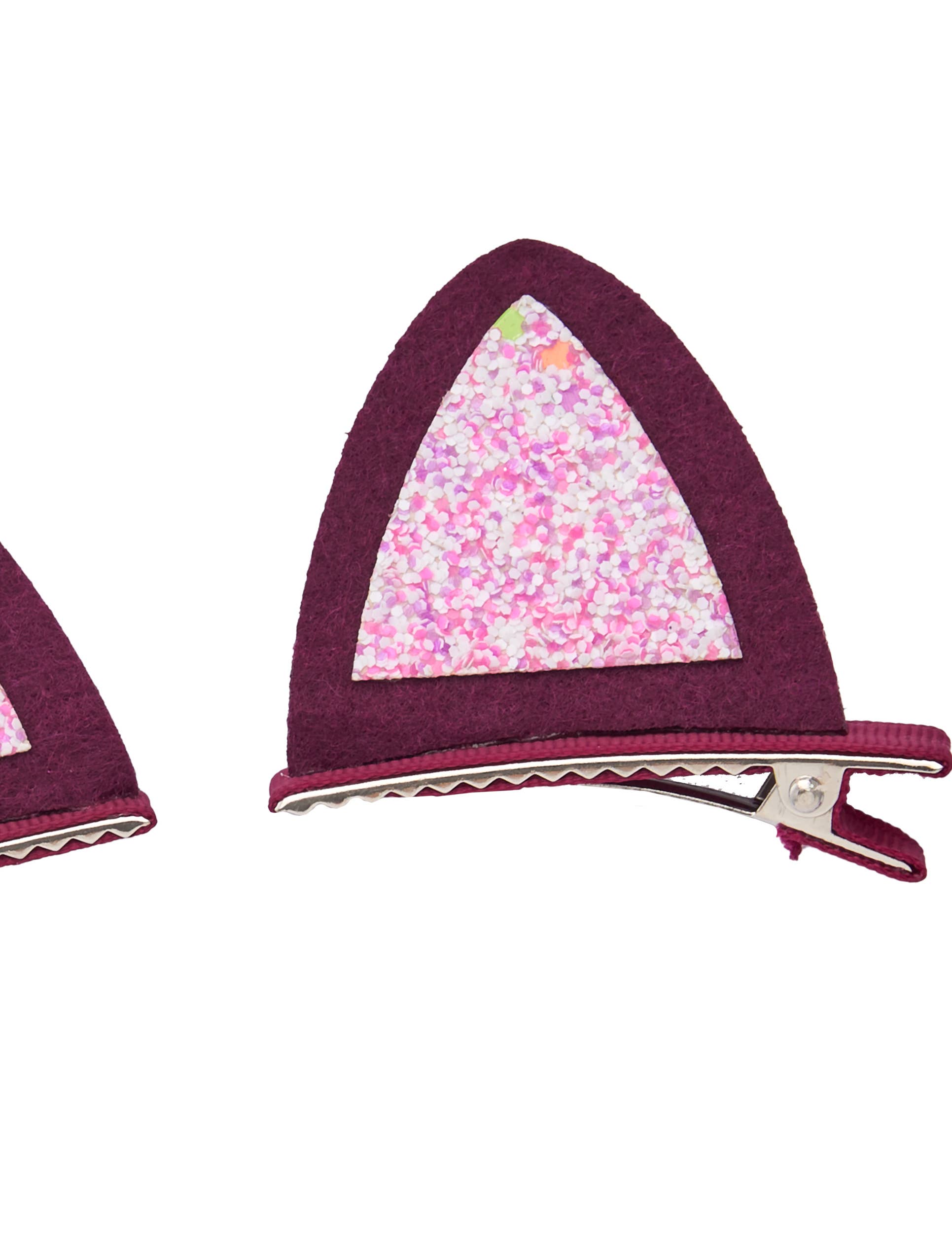 tuc tuc - Wholesale Hair Accessories Set - Kids - Girl's hair clips with ear shape and pink glitter design2