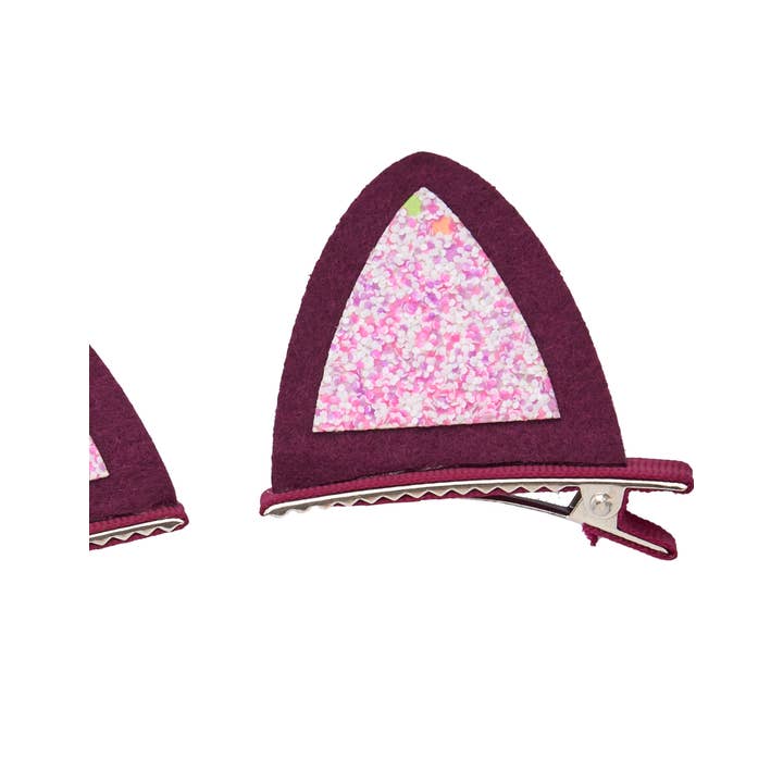 tuc tuc - Wholesale Hair Accessories Set - Kids - Girl's hair clips with ear shape and pink glitter design2