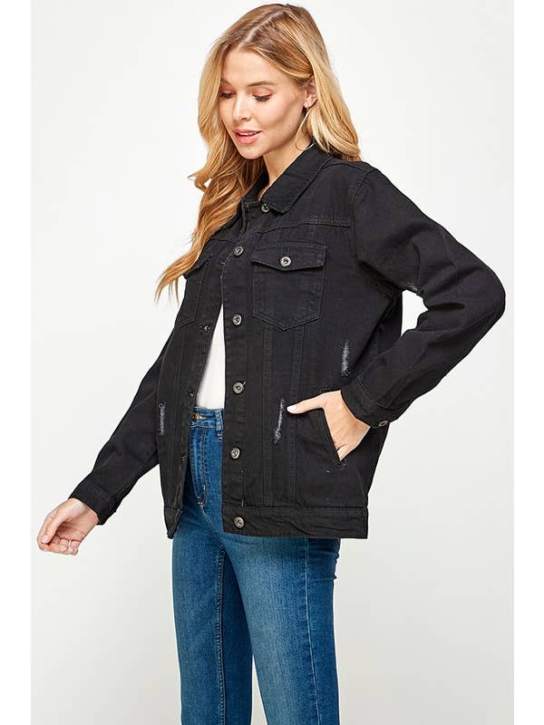 BLUE AGE – Engroshandel Denimjakke - Dame – Hvid Denim Jakke med nødlidende8