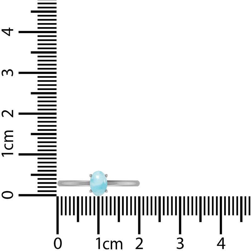 Nature Crafts - Wholesale Ring met een steen/solitaire ring - Nature Crafts natuurlijke larimar stapelbare ringen van sterling zilver met klauwzetting10
