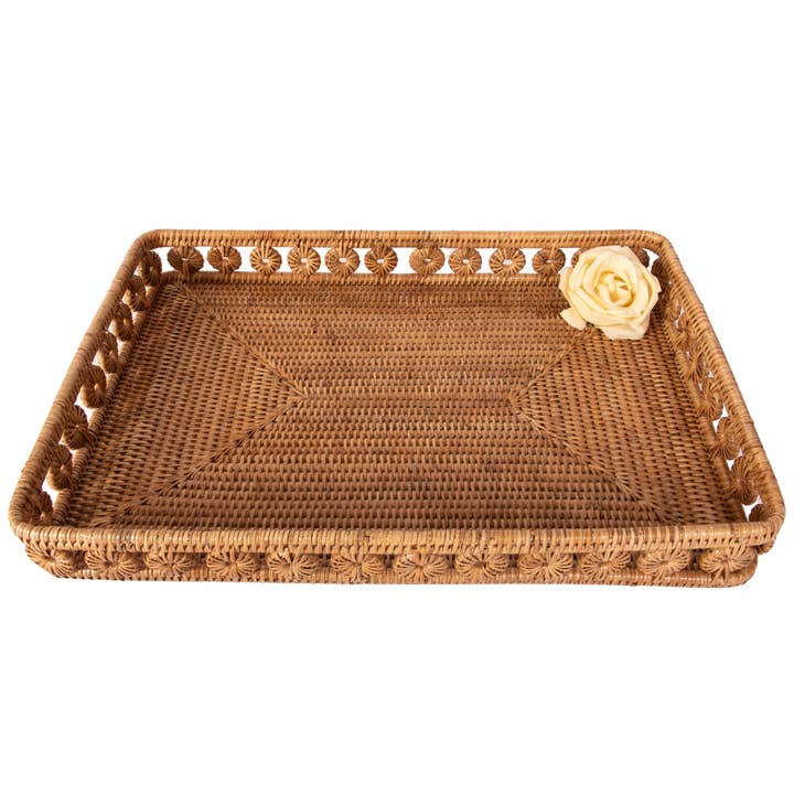 Artifacts Trading Company - Wholesale Decorative Tray - Artifacts Rattanâ„¢ Inna Design Rectangular Tray