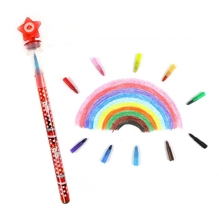 Tiny Mills - Wholesale Crayons - Kids & Baby - Fire Truck Stackable Crayon with Stamper Topper4