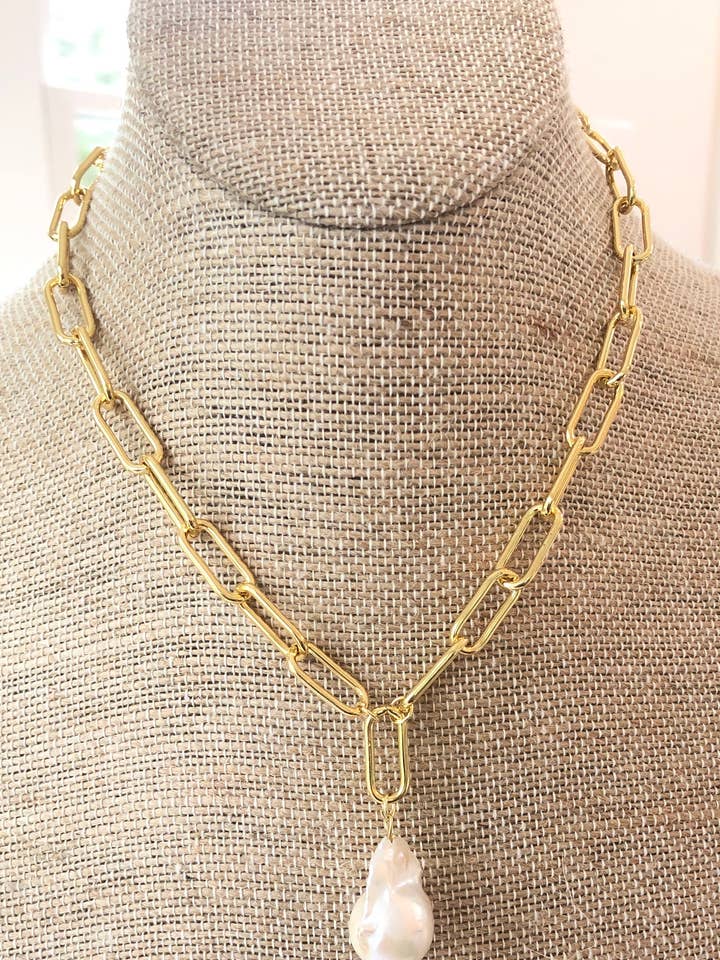 #1057 Catena a maglie grandi con goccia barocca = per la vendita all'ingrosso da parte di Studio G