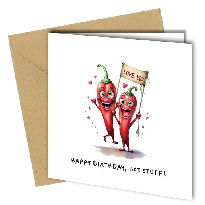 #1701 Happy Birthday Hot Stuff-Karte/Lustige Grußkarte für den Großhandel von Close to the Bone Greeting Cards and Gifts