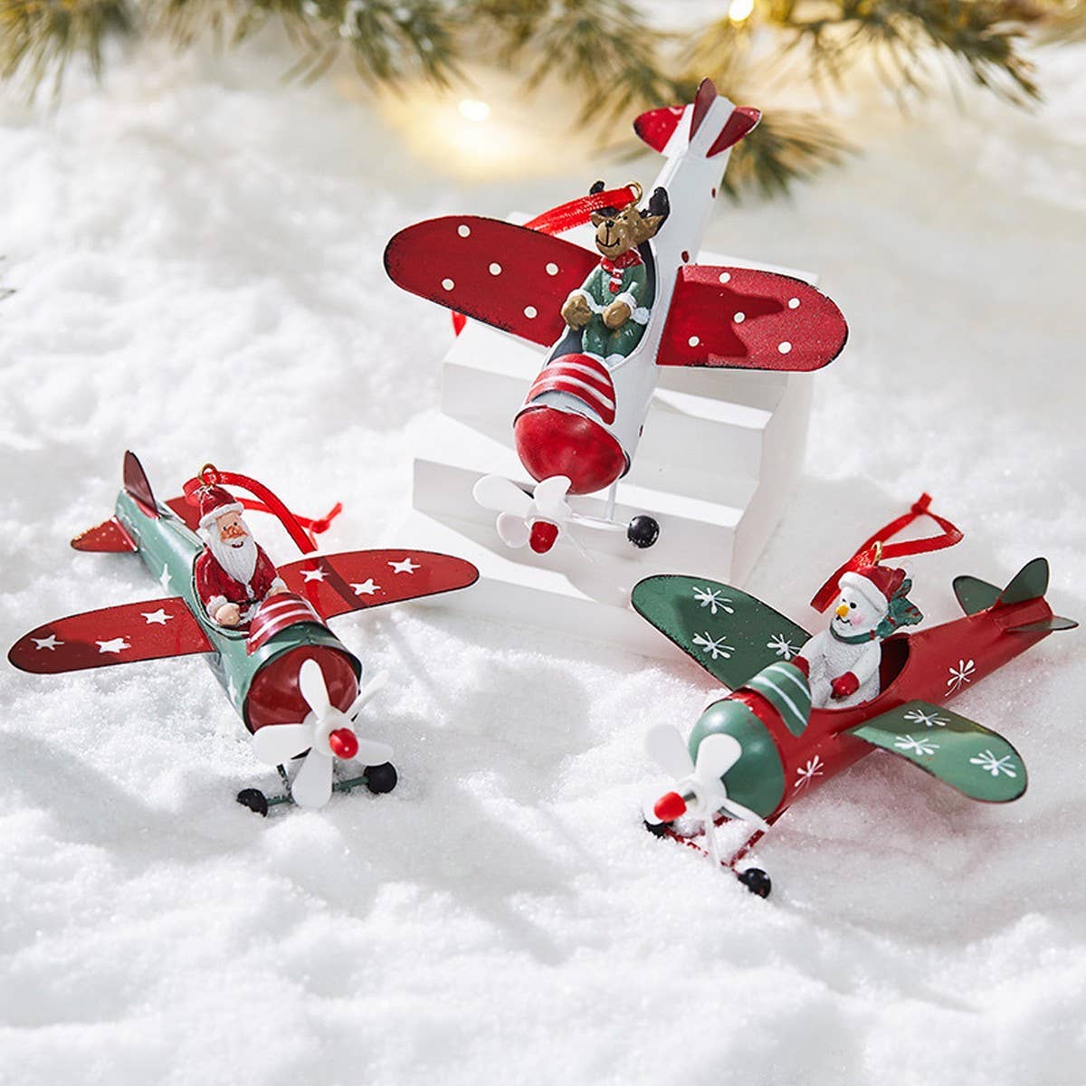 NINEXIS - Wholesale Ornament - CWMM10418_CHRISTMAS METAL ORNAMENTS AIRPLANE SNOWMAN REINDEE5