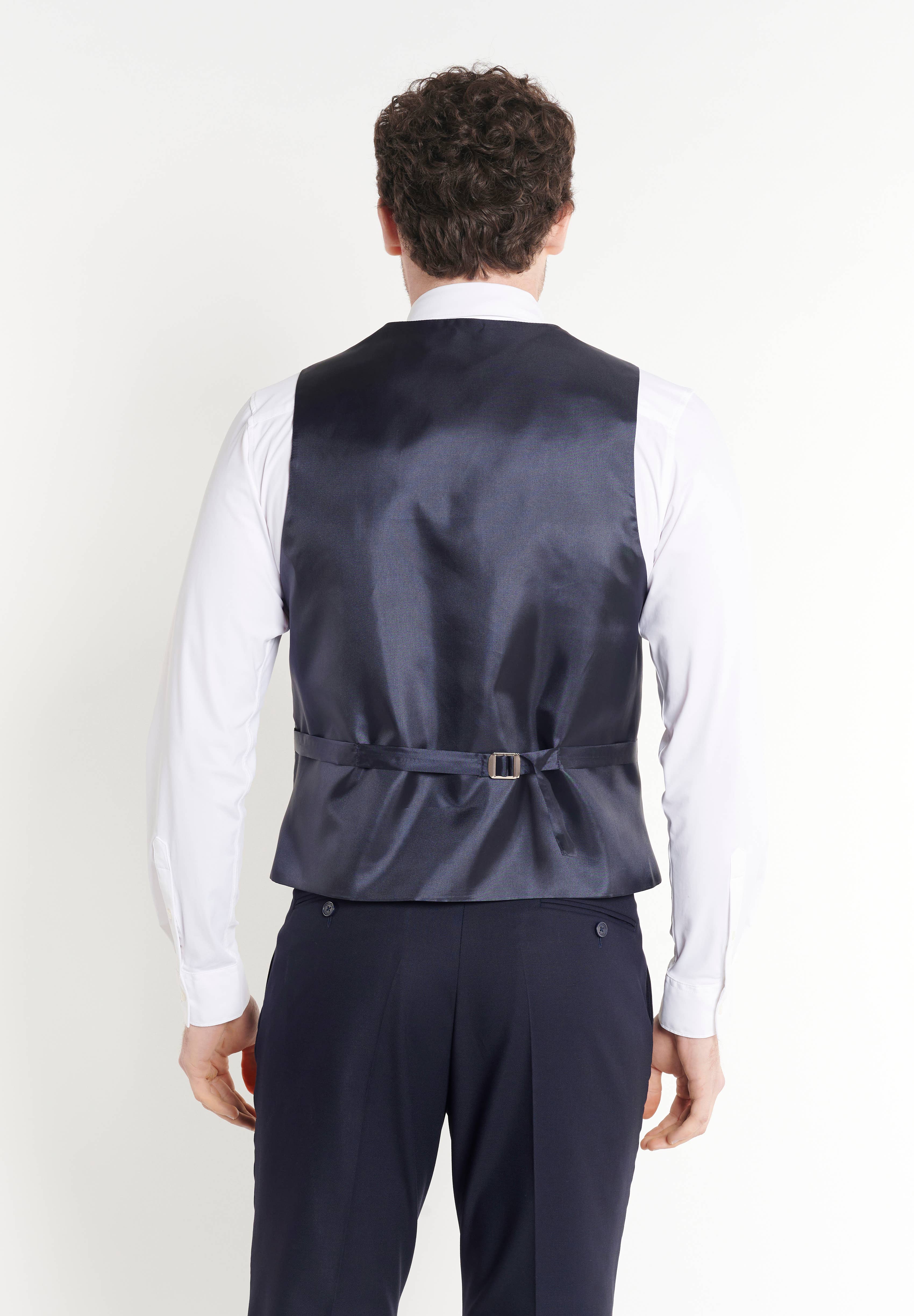 navy Steffen Klein Men's Three-Piece Suit for wholesale on Faire5