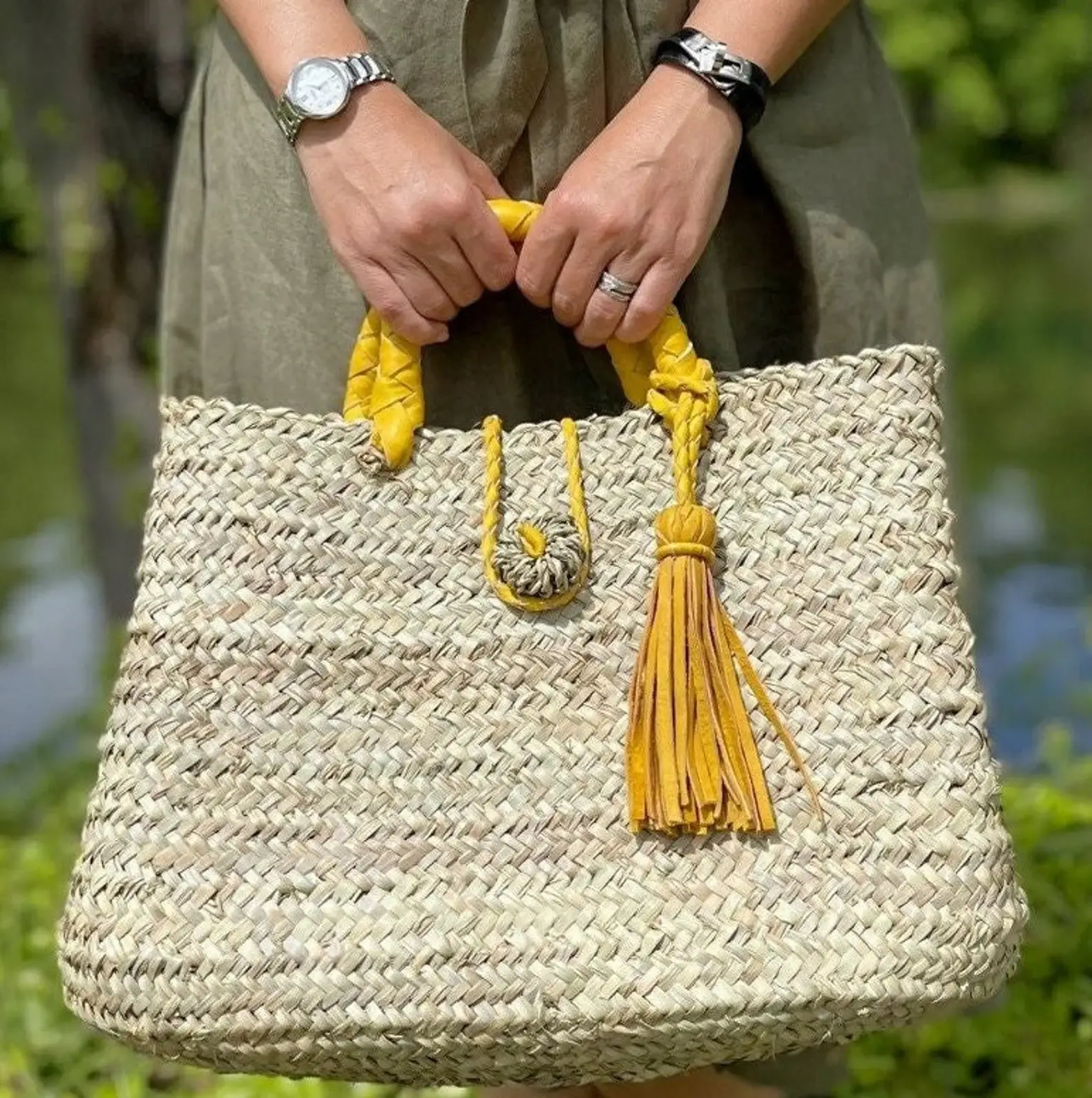 DarKech - Wholesale Tote Bag - Women's - Handcrafted Straw Tote Bag with Leather Straps – French bag 5