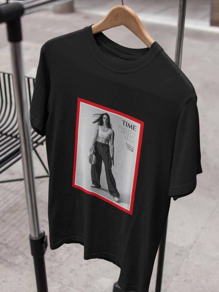 TheKingShirt - Wholesale Graphic Sweatshirt - Women's - Caitlin Clark Time Magazine Tee - Comfortable Graphic Tee3