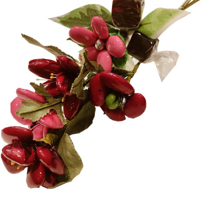 Cascata di fiori d'amore confetti al cioccolato e cioccolatini per la vendita all'ingrosso da parte di Fleurs-Thés en chocolat