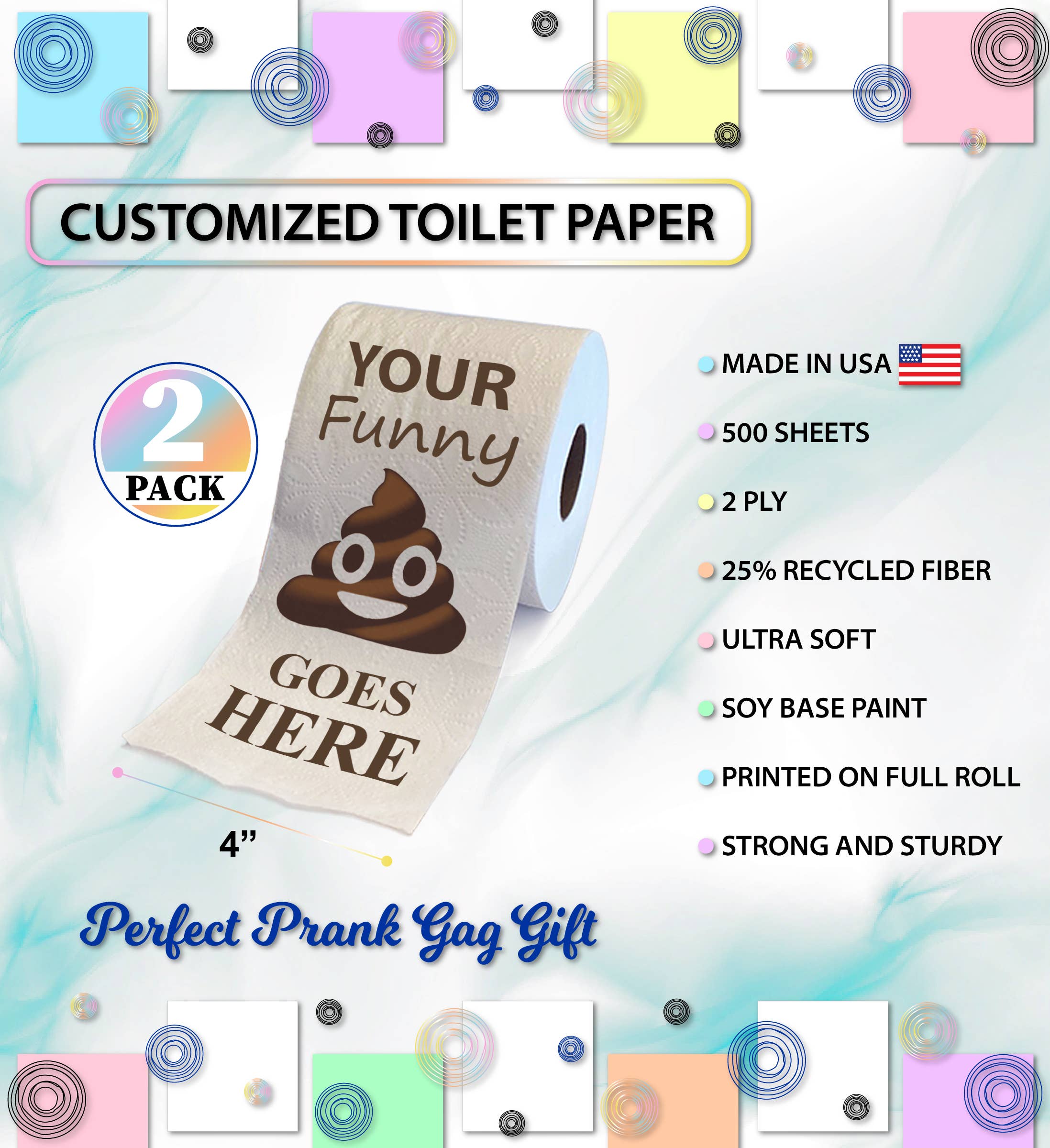 Cota Global – wholesale Toilet paper – Printed TP - Custom - Your text or image here1