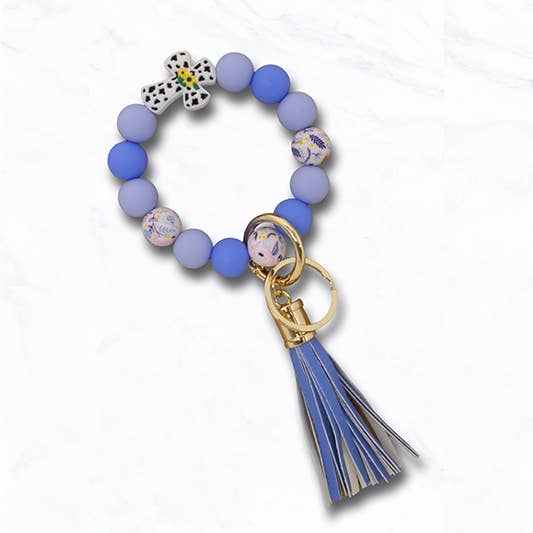 Suzie Q USA - Vendita all'ingrosso Portachiavi - Unisex - Braccialetto Portachiavi con Croce di Perline e Stampa Animalier0