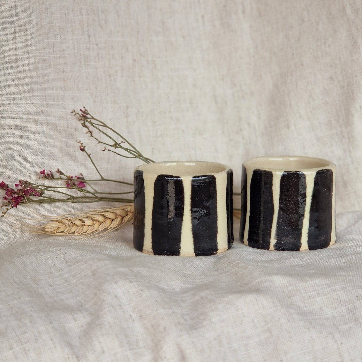 Charlotte Manser Ceramics - Wholesale Coffee/Tea Cup - Stripe 50ml Espresso Cup