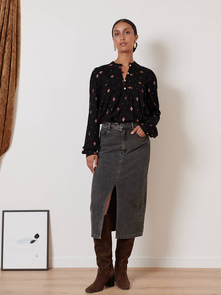 Garance Paris - Wholesale Blouse - Women's - Embroidered feather blouse - PERLE