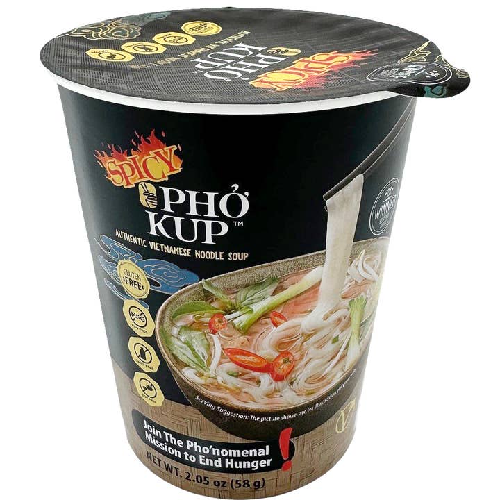 Pho Kup Instant Spicy Veggie Pho (Case of 10 Kups) for wholesale by Phonomenal