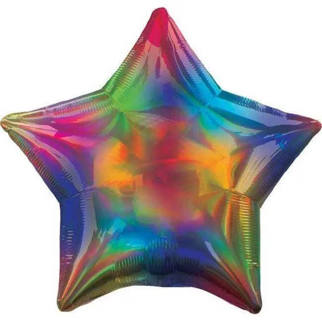 19" Iridescent Rainbow Star Mylar Balloon #262 for wholesale by Party Expo, LLC