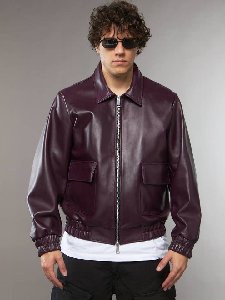 CUELLO DE CAMISA BOMBER TASCONI CIRUELA para venta al por mayor de LAB22