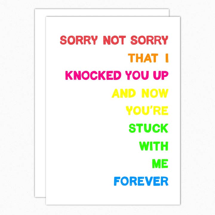 Sorry Not Sorry Funny Mother's Day Card For Wife for wholesale by In A Nutshell Studio