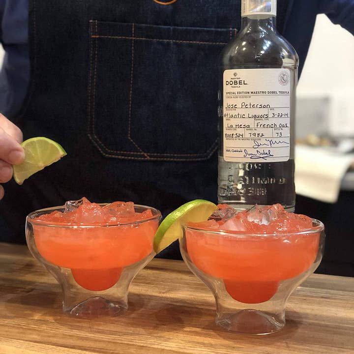 Fox Run Brands - Wholesale Cocktail/Liquor Glass - Outset Margarita Glasses, Set of 2, 4" x 3.25" x 3.5"