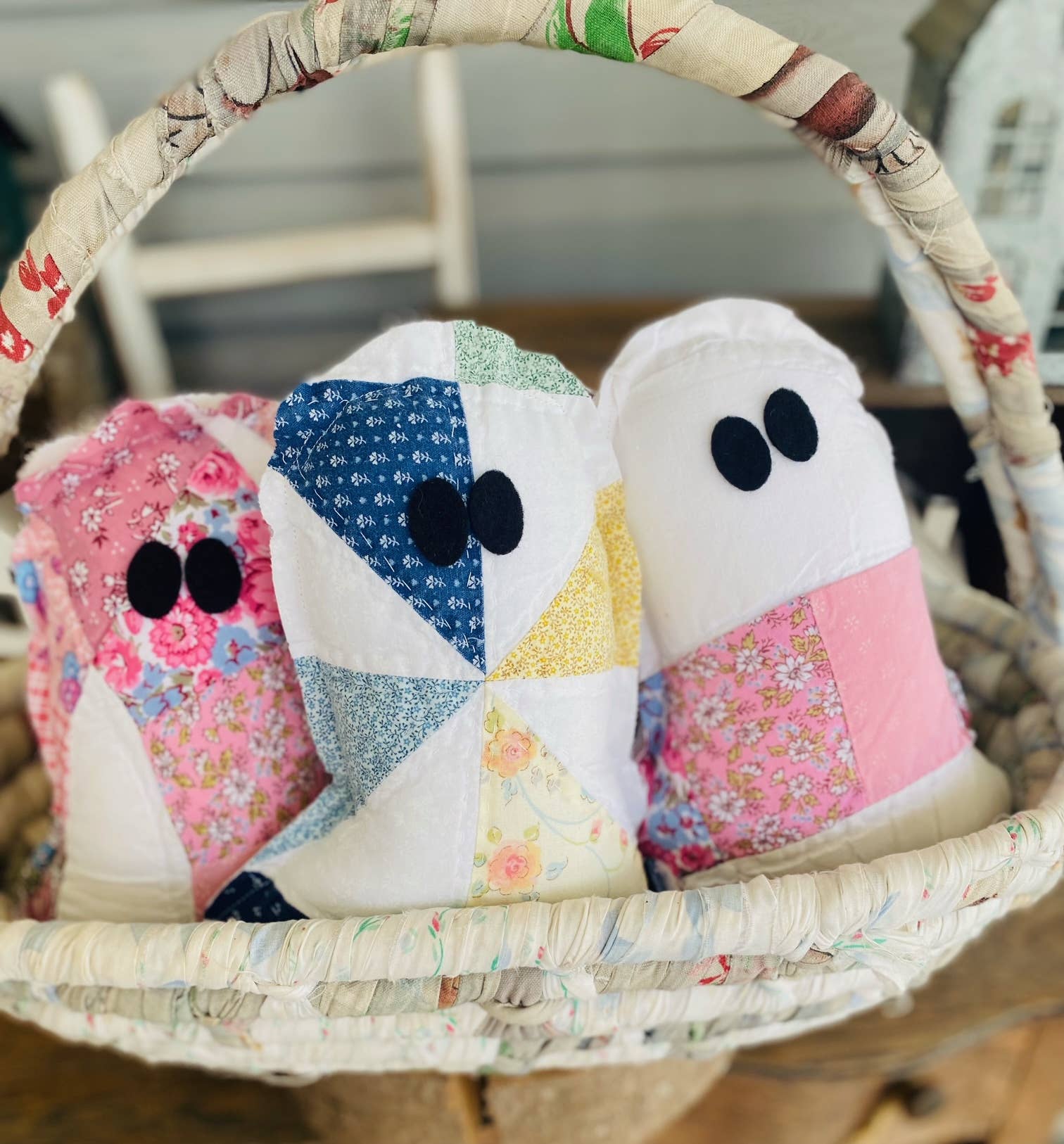 A Gnome on the Roam - Wholesale Decorative Tabletop Object - Handmade Vintage Quilt Ghost Pillow Spooky Halloween Decor5