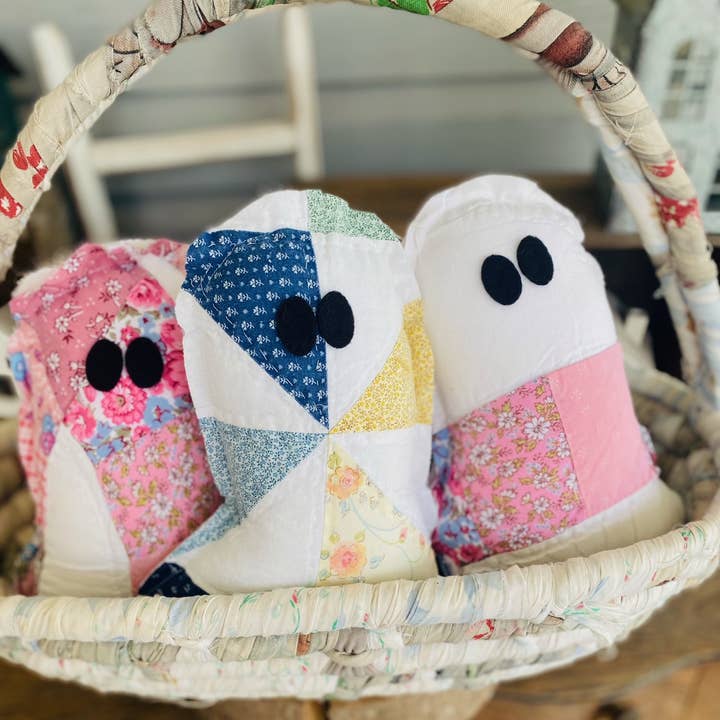 A Gnome on the Roam - Wholesale Decorative Tabletop Object - Handmade Vintage Quilt Ghost Pillow Spooky Halloween Decor5