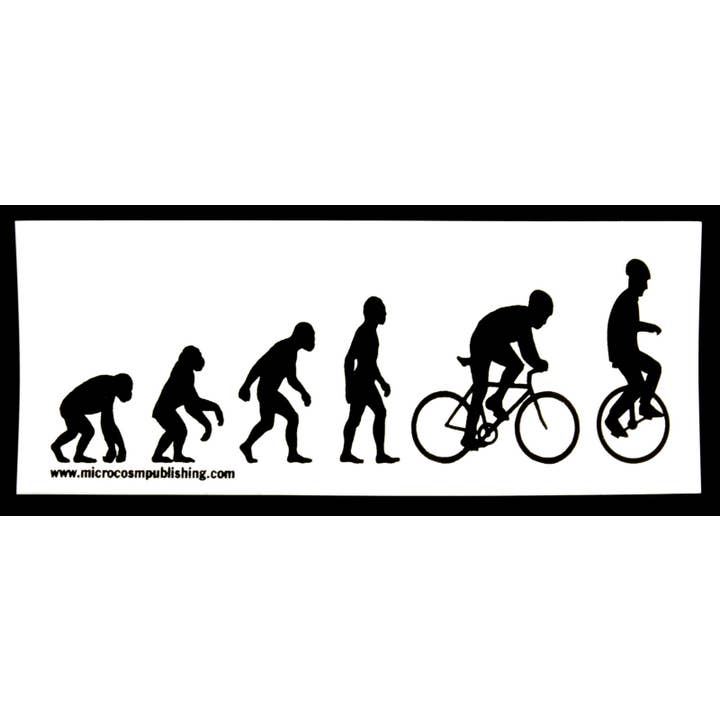 Microcosm Publishing & Distribution - Wholesale Sticker - Sticker #368: Evolution Unicycle