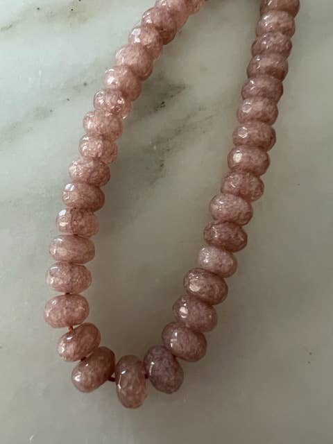 Sonya Renee Jewelry - Wholesale Beaded/Pearl Necklace - Candice Necklace - faceted and smooth gemstone roundels36